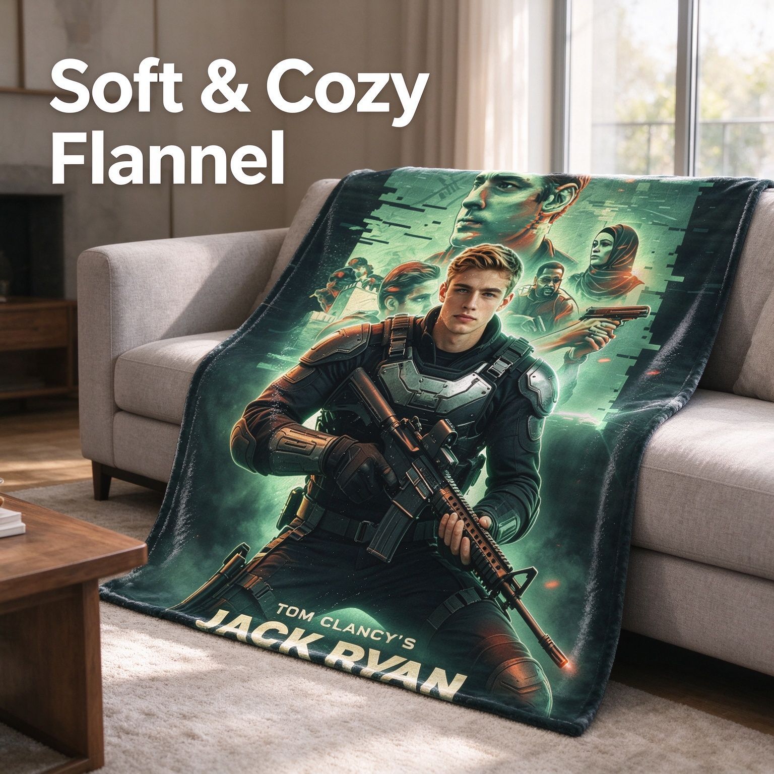 Custom Photo Face Blanket Personalized Action Hero Flannel Throw Soft Anti-Pilling Fleece Bed Couch Cover Ideal