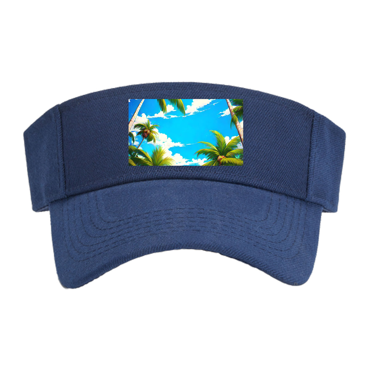 Tropical Beach with Palm Trees and Blue Sky -  Visor cap