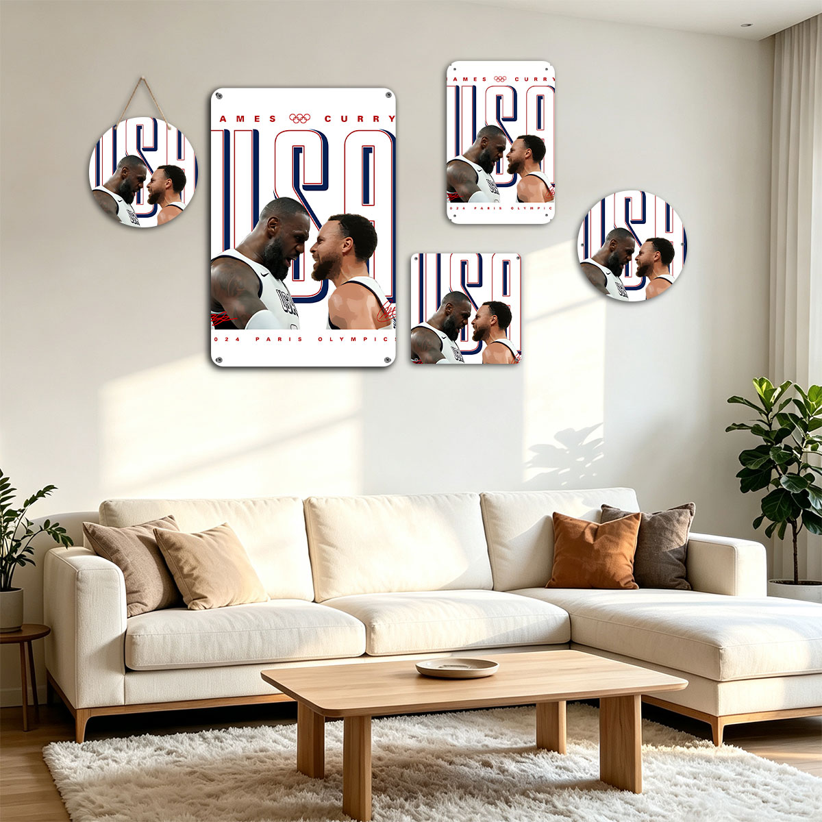 James and Curry: USA Basketball Stars at 2024 Paris Olympics - painting