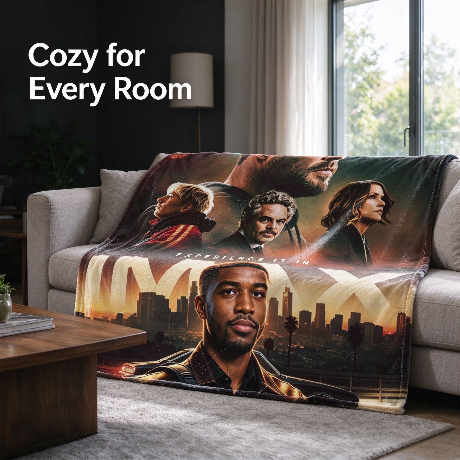 Custom Photo Face Flannel Blanket Personalized Movie Poster Throw Anti-Pilling Warm Fleece Bed Cover for Family Gift