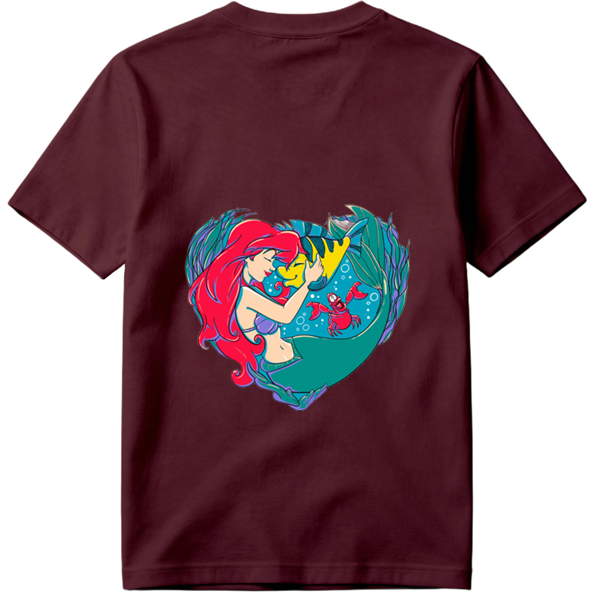 The Little Mermaid: Ariel and Flounder in a Heart Frame - Tee