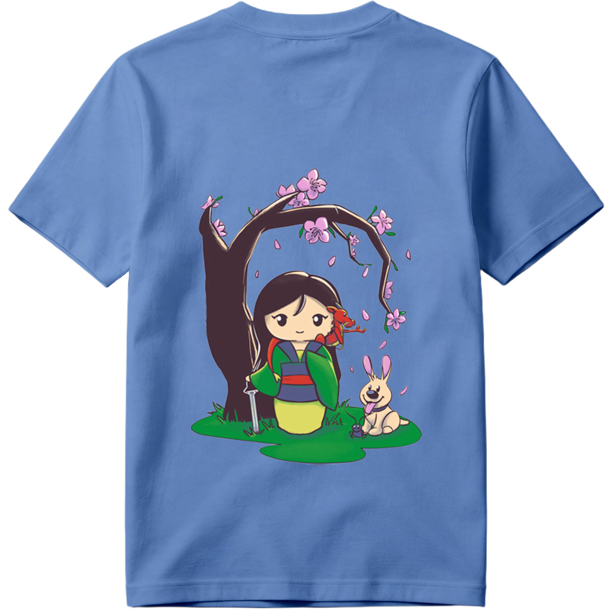 Mulan with Mushu and Cri-Kee Under Cherry Blossom Tree - Tee