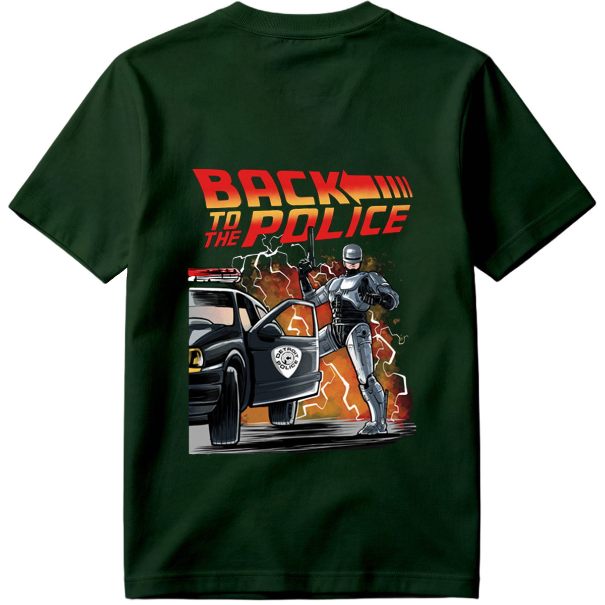 Back to the Police: RoboCop and Detroit Police Car - Tee