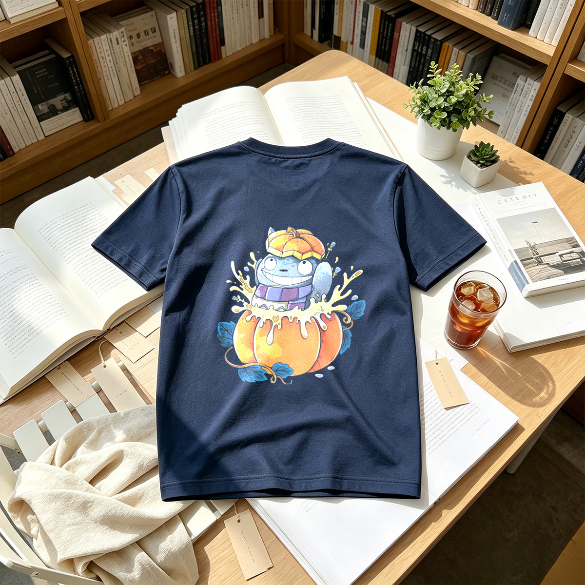 Pumpkin Cat in a Jack-o'-Lantern - Tee