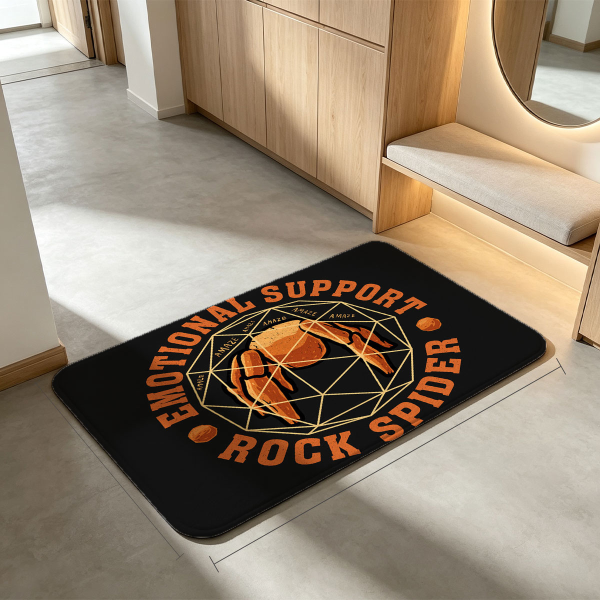 Emotional Support Rock Spider: Amaizing Arachnid Adventure - Flannel floor mat