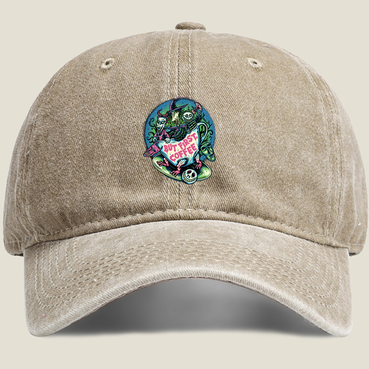 The Nightmare Before Christmas: But First, Coffee - Washed Denim - Baseball Cap