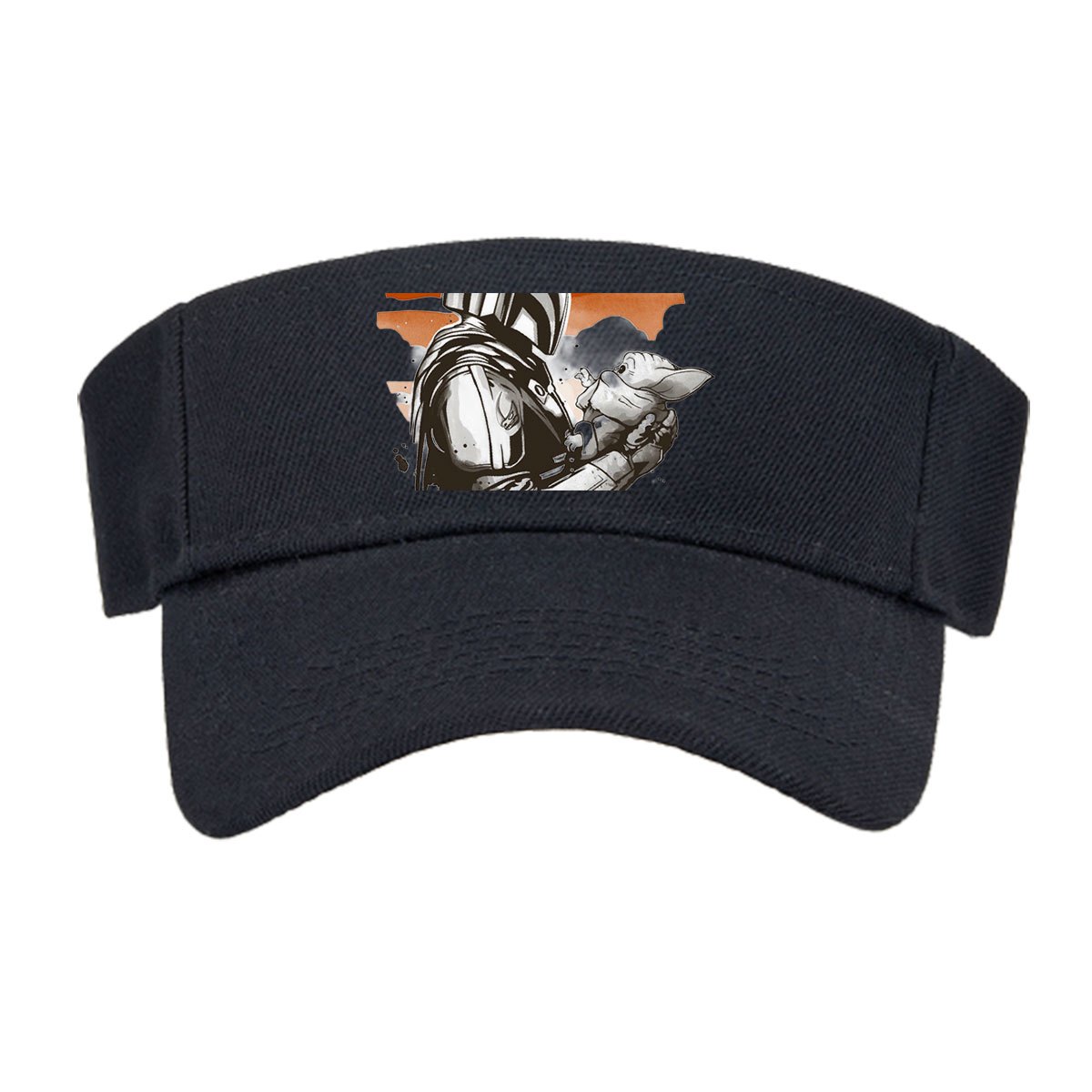 The Mandalorian and Grogu under a twin suns sky -  Visor cap