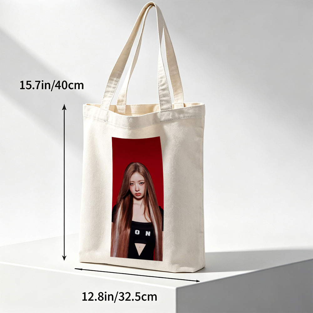 IVE Yujin in Bold Red Backdrop Wearing Black Top with 