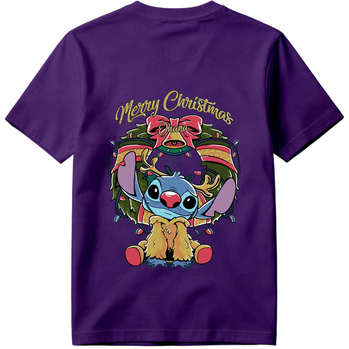 Stitch Christmas Wreath Design - Tee