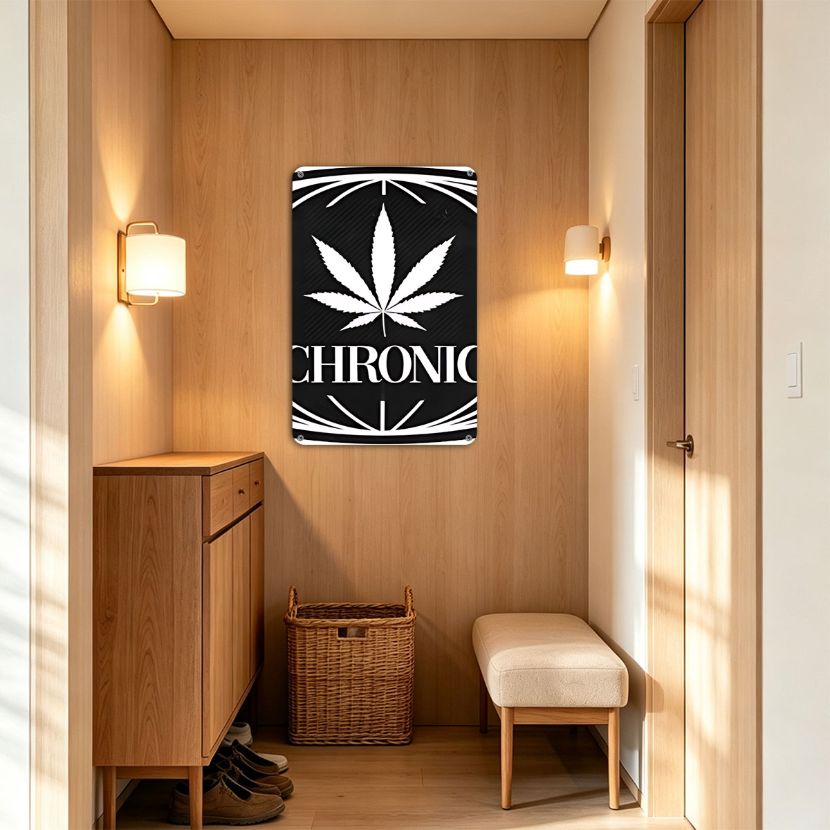 Chronic: Cannabis Brand Logo with Leaf Symbol - painting