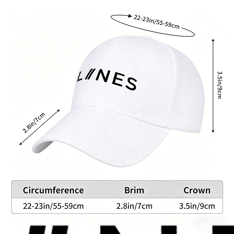 Unisex Classic Baseball Cap with Lines Logo Print - Lightweight Adjustable Hat for Outdoor Activities, Urban Style, and Daily Wear - Perfect for Men and Women Seeking Casual Fashion and Comfortable Fit