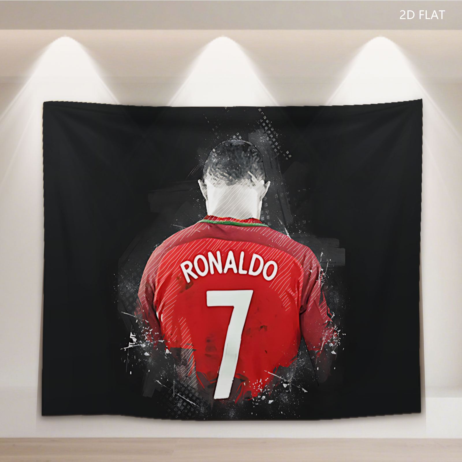 Ronaldo in Red Jersey, Number 7, Back View - Tapestry