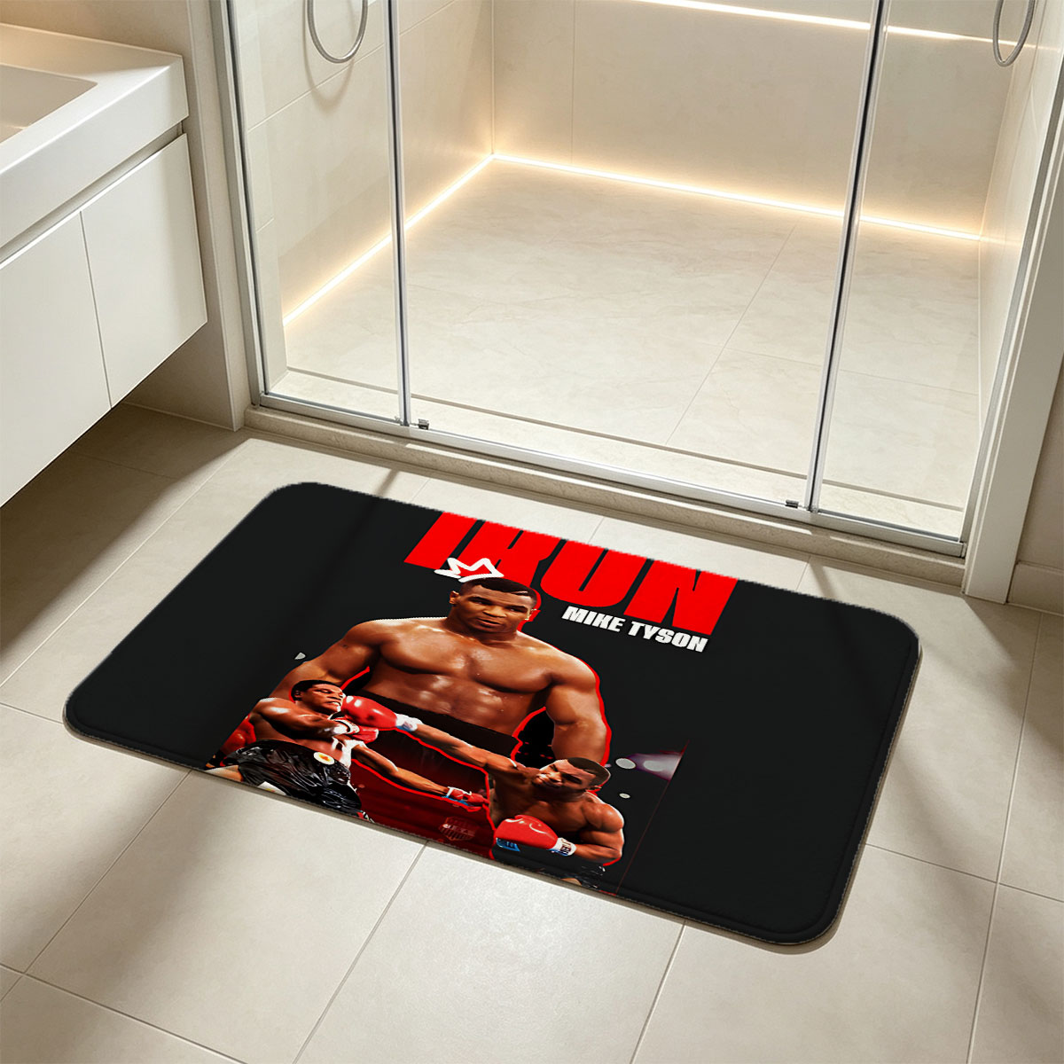 Iron Mike Tyson: Boxing Legend in Action - Flannel floor mat
