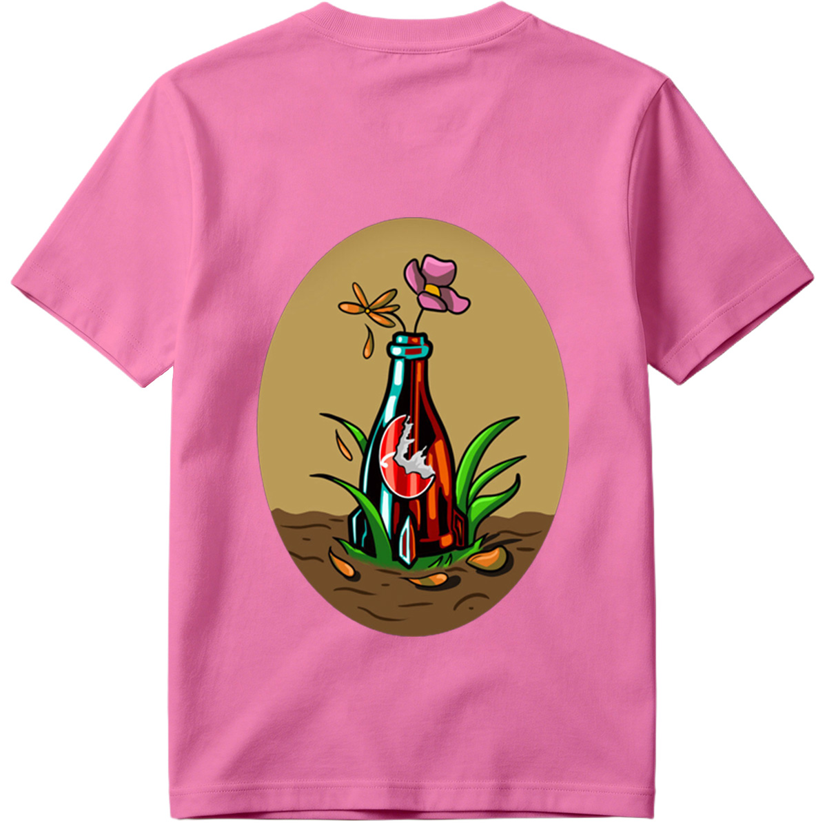 Bottle Garden with Flower and Dragonfly - Tee