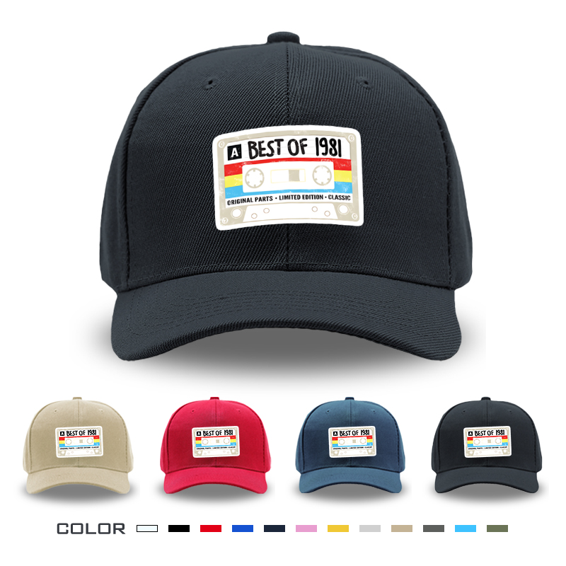 1pc New Baseball Cap with Cassette Tape Best of 1981 Print Unisex Adjustable Hat for Casual Streetwear Fashion Adults and Teens Outdoor Activities Retro Music Lover Style