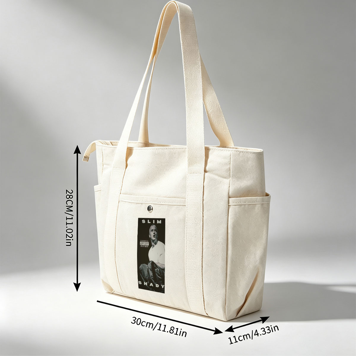 Eminem Sitting in a Dark Room with Parental Advisory Label on Album Cover - Multi-pocket bags