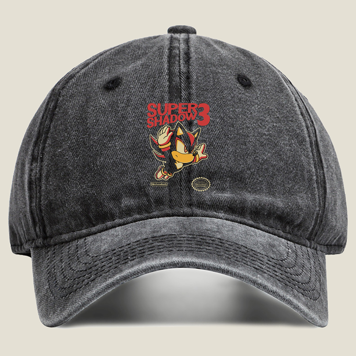 Super Shadow 3 - Sonic the Hedgehog Parody - Washed Denim - Baseball Cap