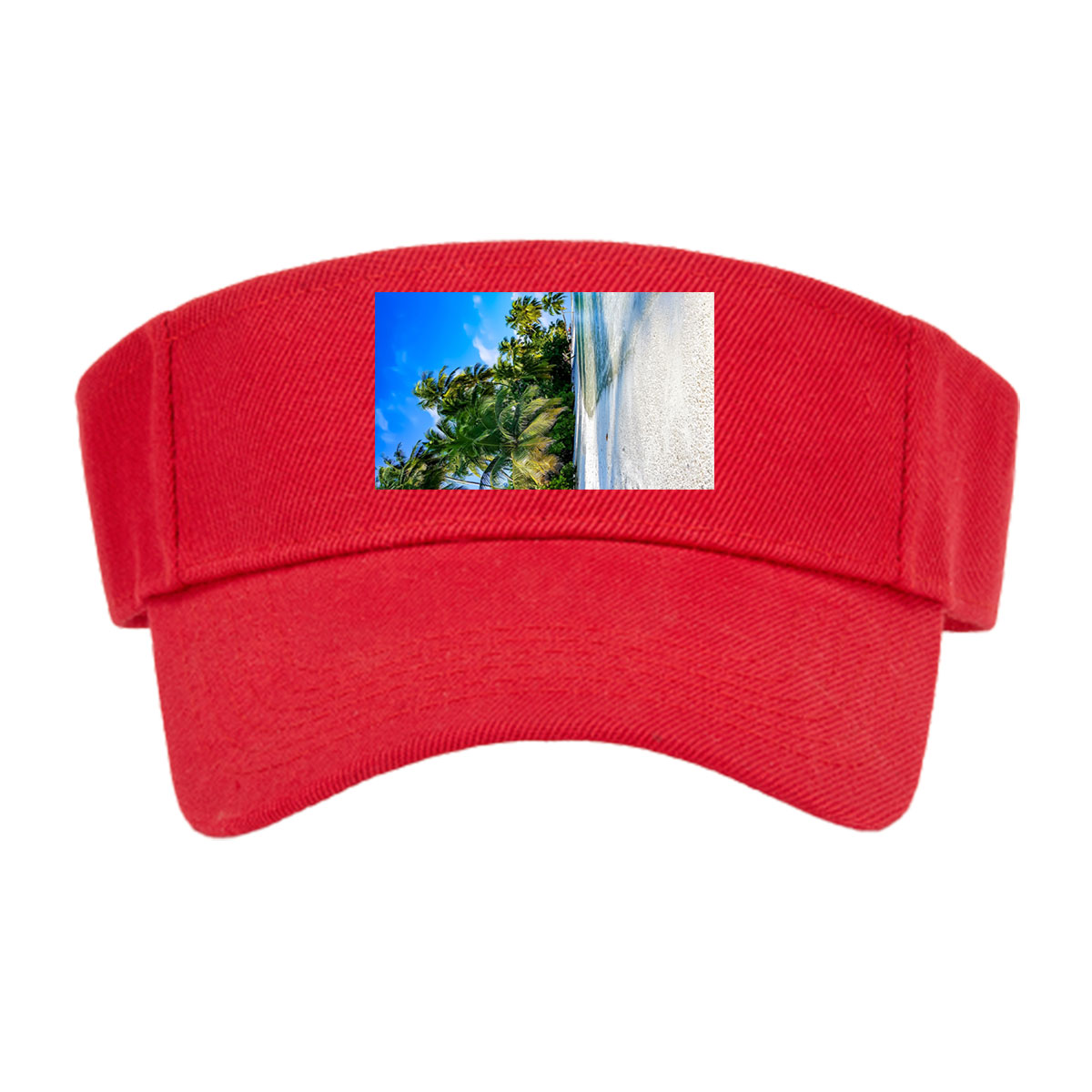 Tropical Beach with Palm Trees and Crystal Clear Water -  Visor cap