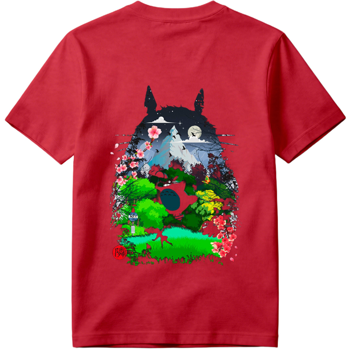 Totoro in the Cherry Blossom Garden - Tee