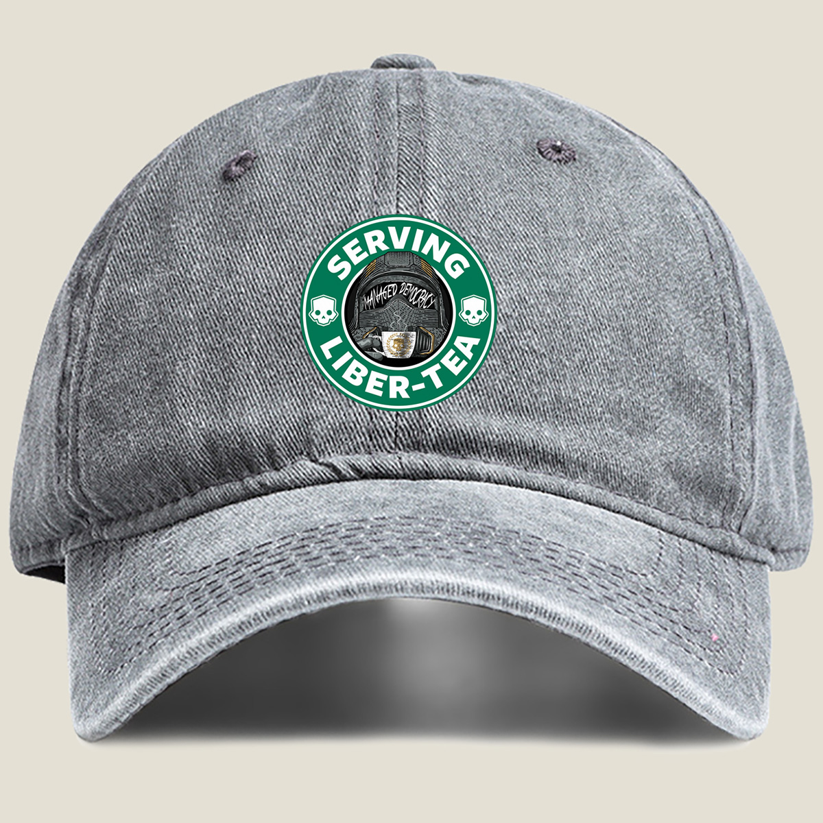 Serving Liber-Tea: Managed Democracy - Washed Denim - Baseball Cap