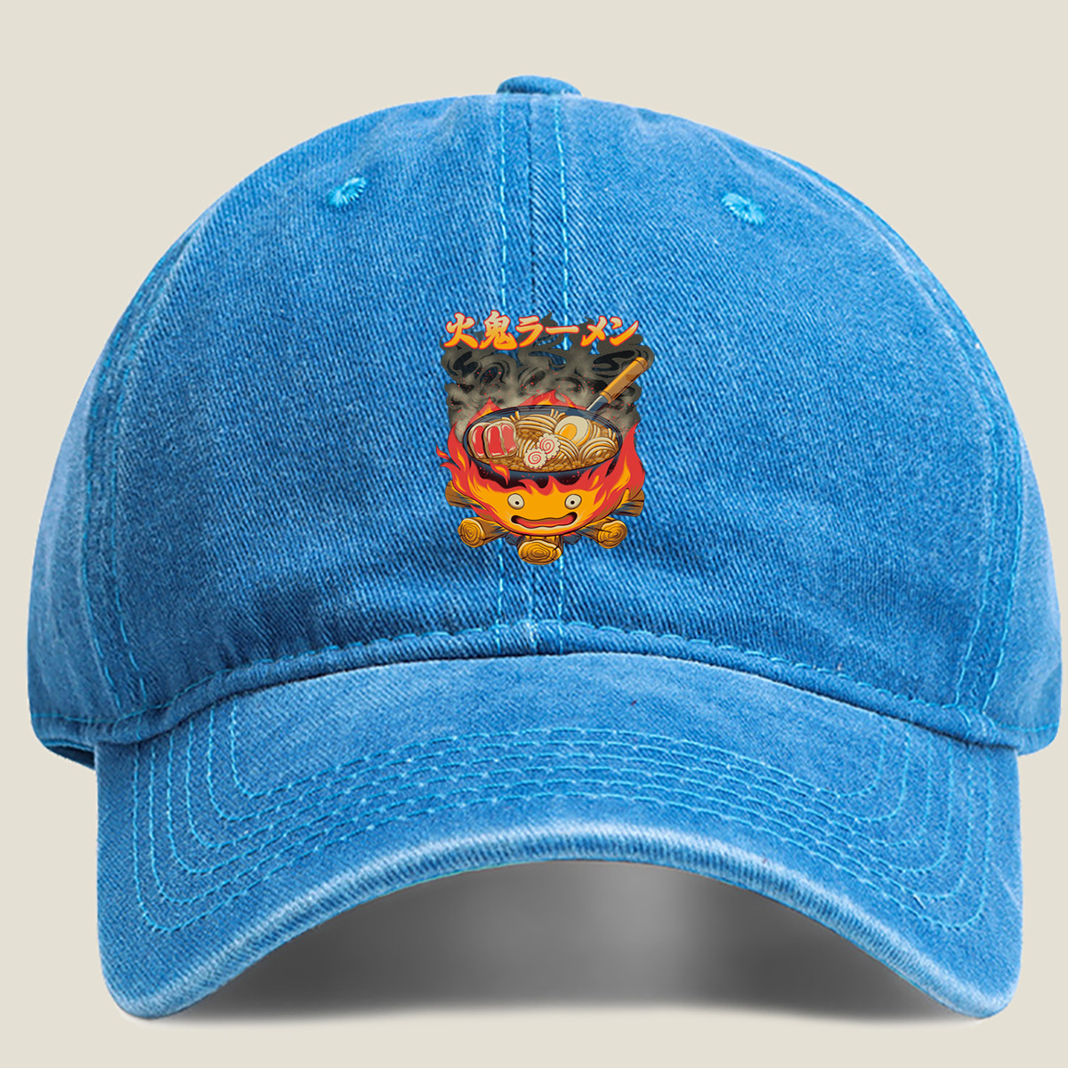 Fire Demon Ramen - Washed Denim - Baseball Cap