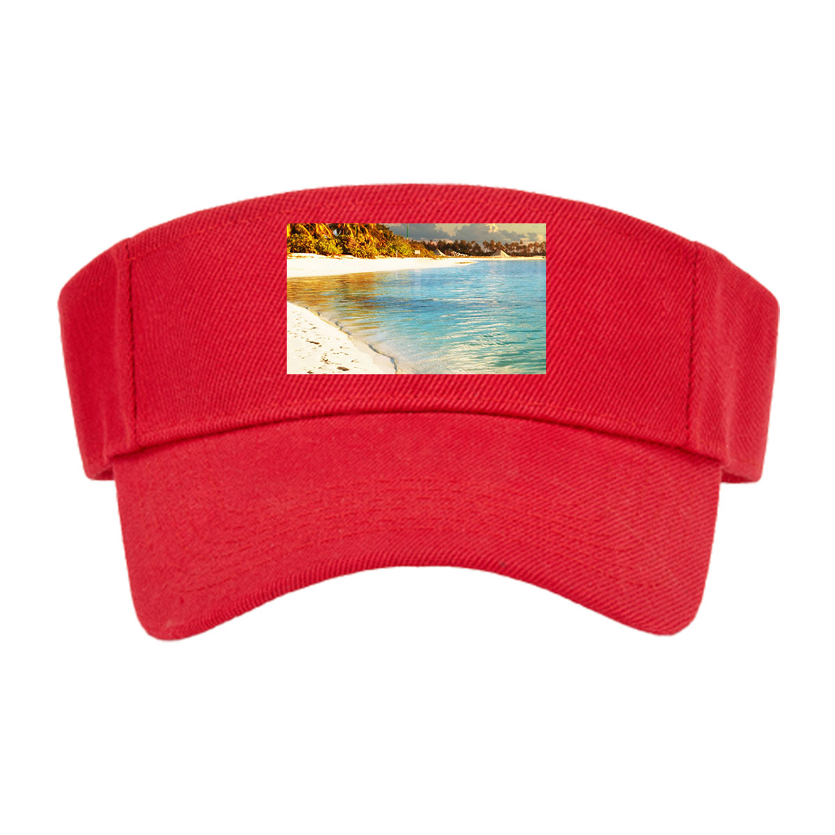 Tropical Beach with Clear Water and Palm Trees -  Visor cap