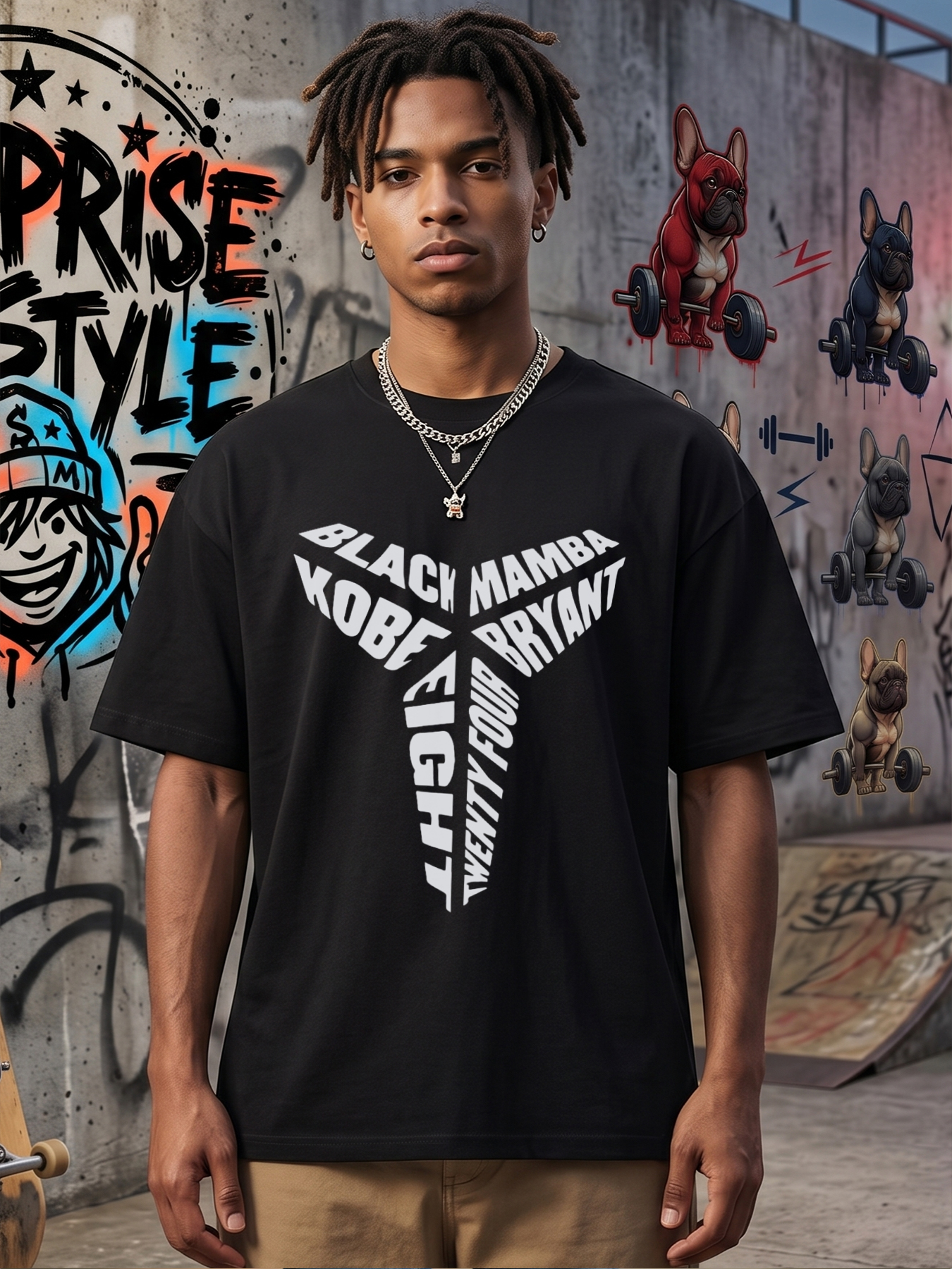 Men's Printed T-Shirt Black Mamba Kobe Bryant Eight Twenty Four Graphic Design Casual Round Neck Summer Lightweight Breathable Short Sleeve T-Shirt for Basketball Fans and Sports Enthusiasts