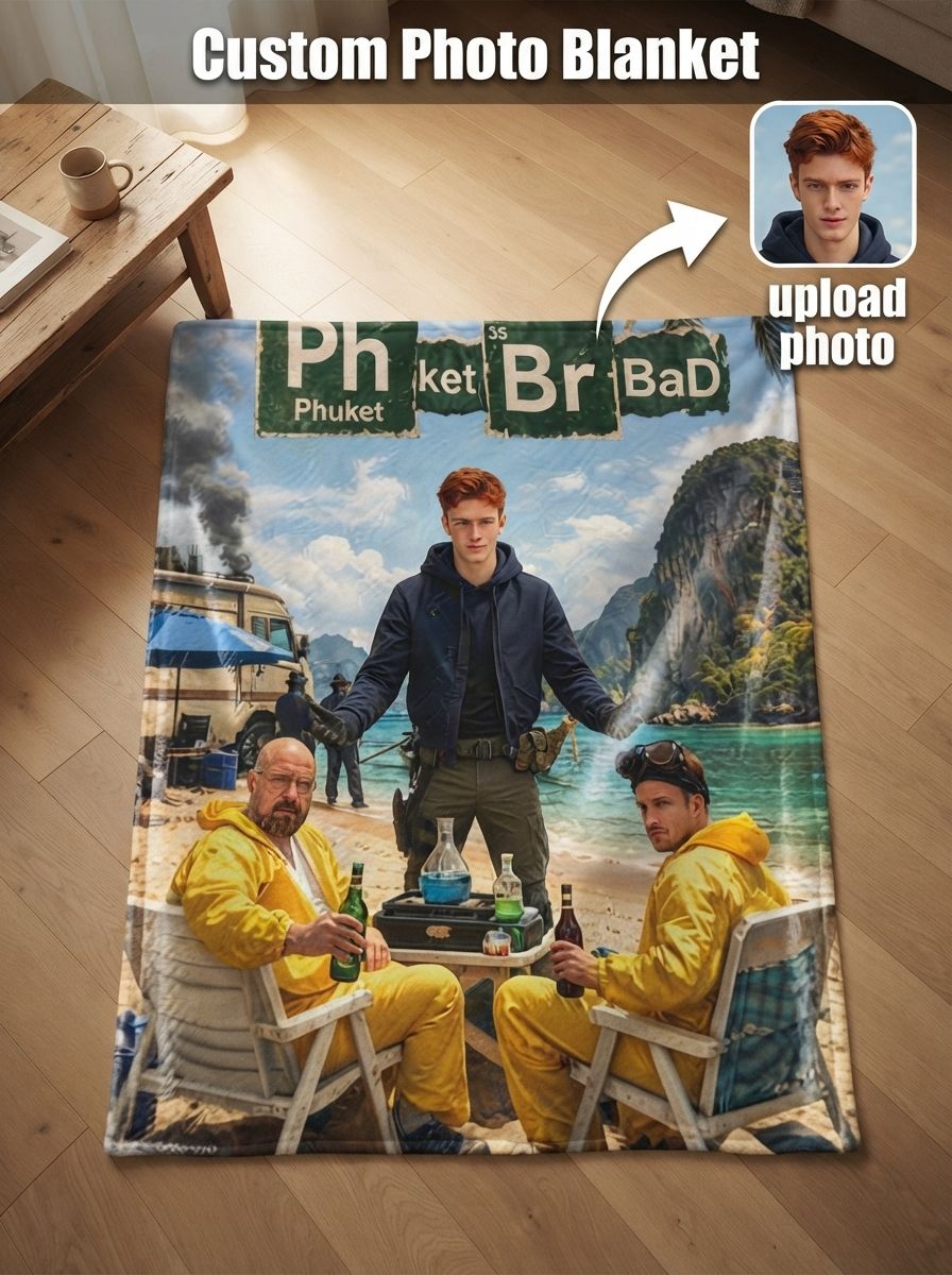 Custom Photo Face Flannel Blanket Ultra Soft Anti Pilling Fleece Throw Ideal Personalized Gift for Bed Couch Travel