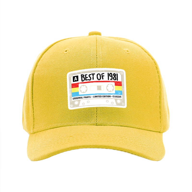 1pc New Baseball Cap with Cassette Tape Best of 1981 Print Unisex Adjustable Hat for Casual Streetwear Fashion Adults and Teens Outdoor Activities Retro Music Lover Style