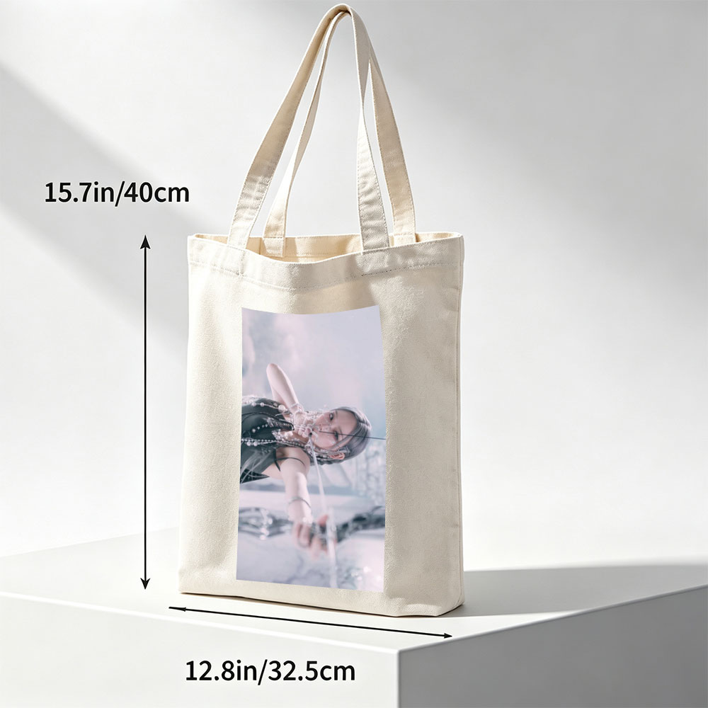 Lisa Blackpink Snowy Landscape Holding Bow and Arrow in Elegant Outfit - Canvas tote bags