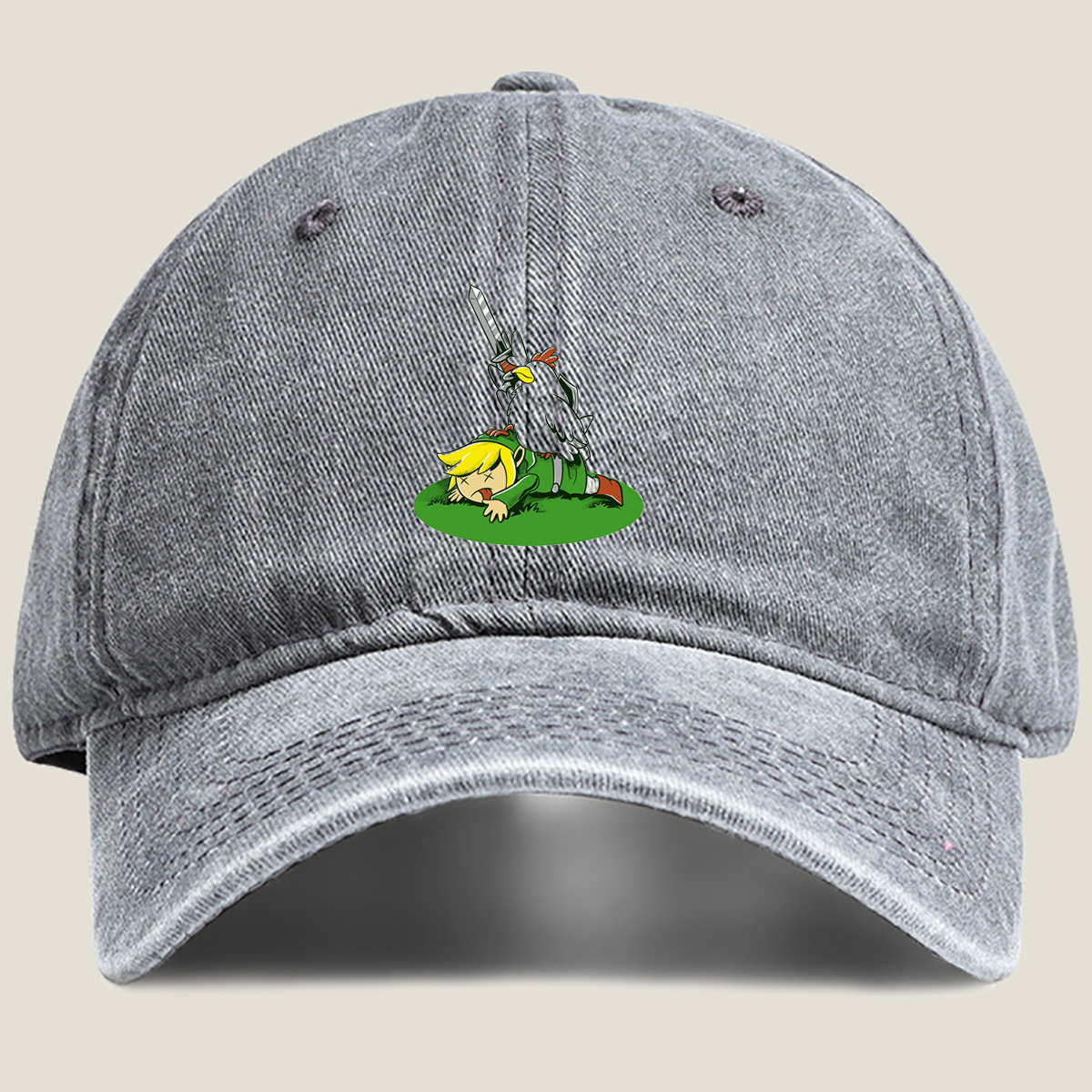 Link and Chicken Warrior - Washed Denim - Baseball Cap