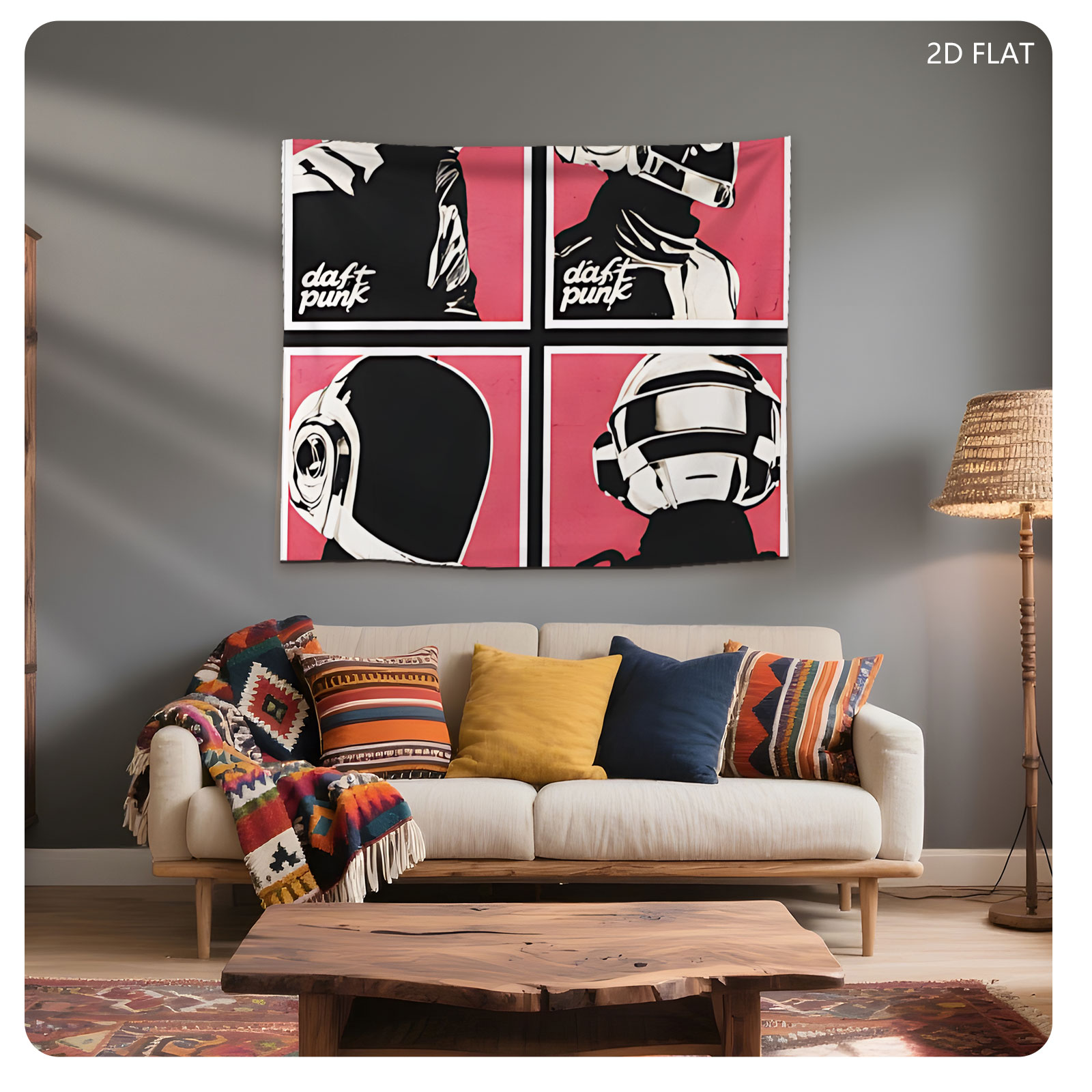 Daft Punk: Iconic Helmeted Duo in Four Distinct Poses - Tapestry