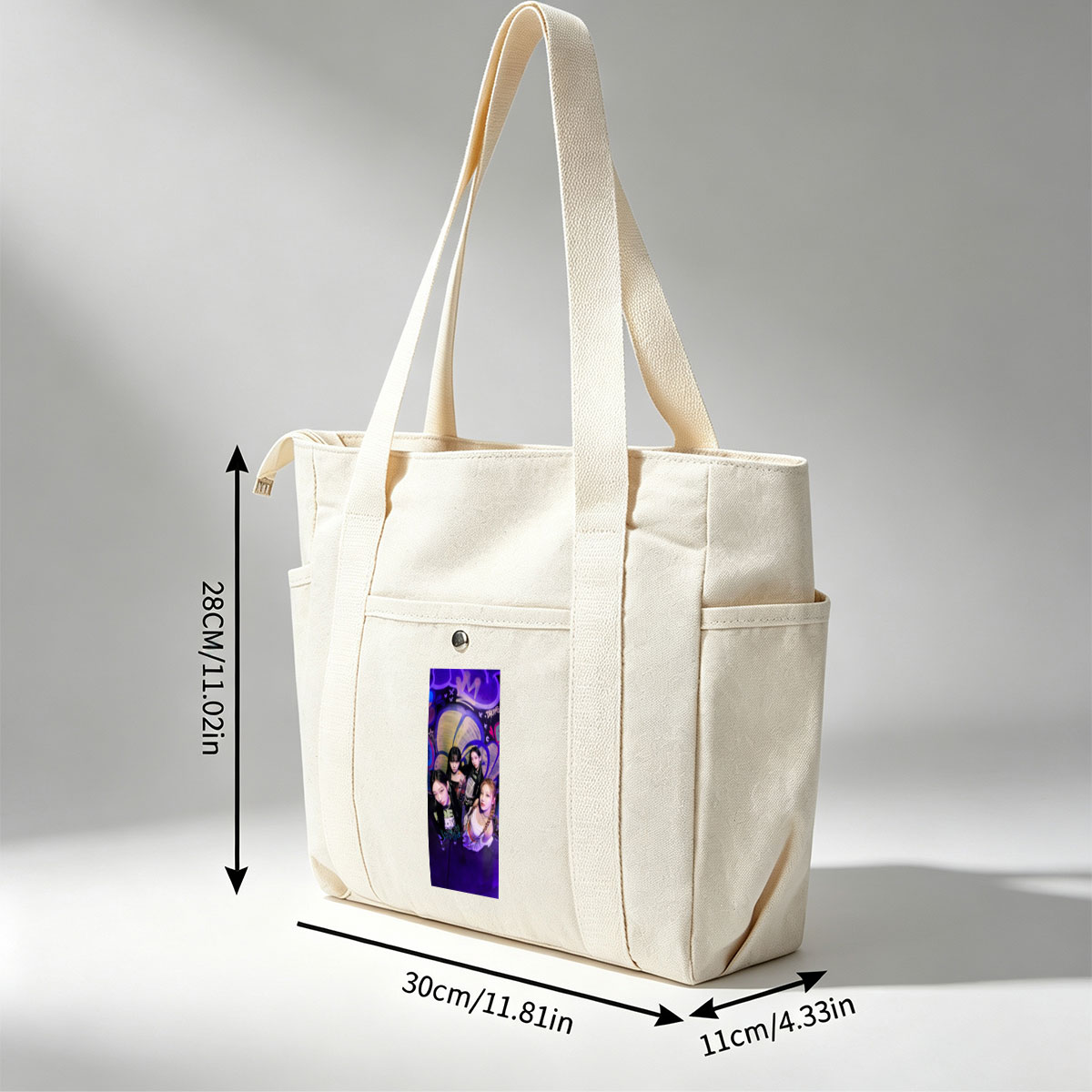 Aespa Members Pose in Vibrant Graffiti Room with Purple Lighting and Bold Streetwear Styles - Multi-pocket bags