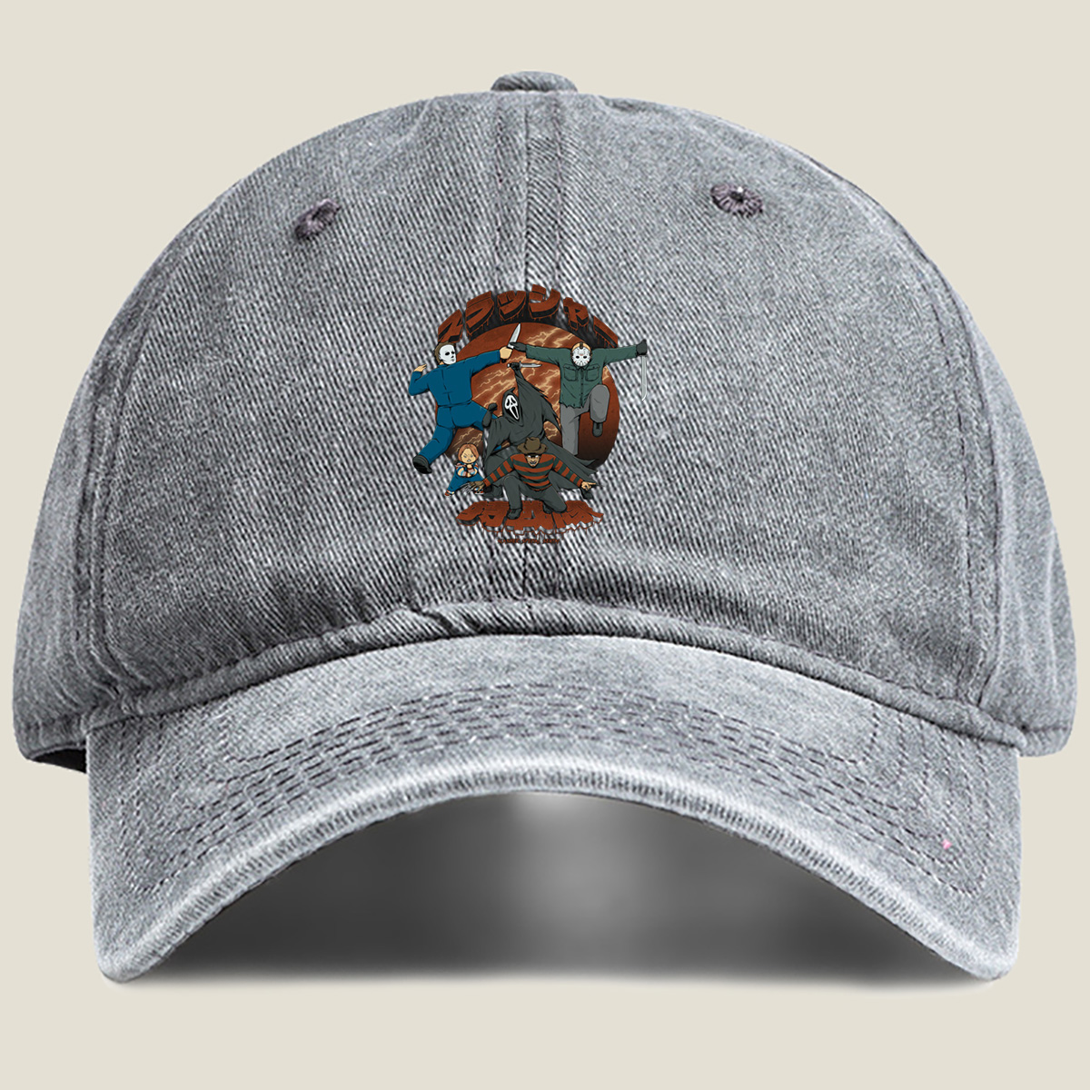 Slasher Special Sentai: Michael, Jason, Ghostface, Chucky, and Tiffany - Washed Denim - Baseball Cap