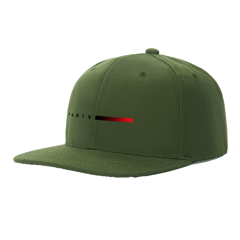 Flat Brim Baseball Cap Paris Minimalist Red Gradient Logo Streetwear Underground Skate Style for Urban Basketball Courts Skate Parks and City Streets Designed for Skaters Rappers and Streetwear Enthusiasts