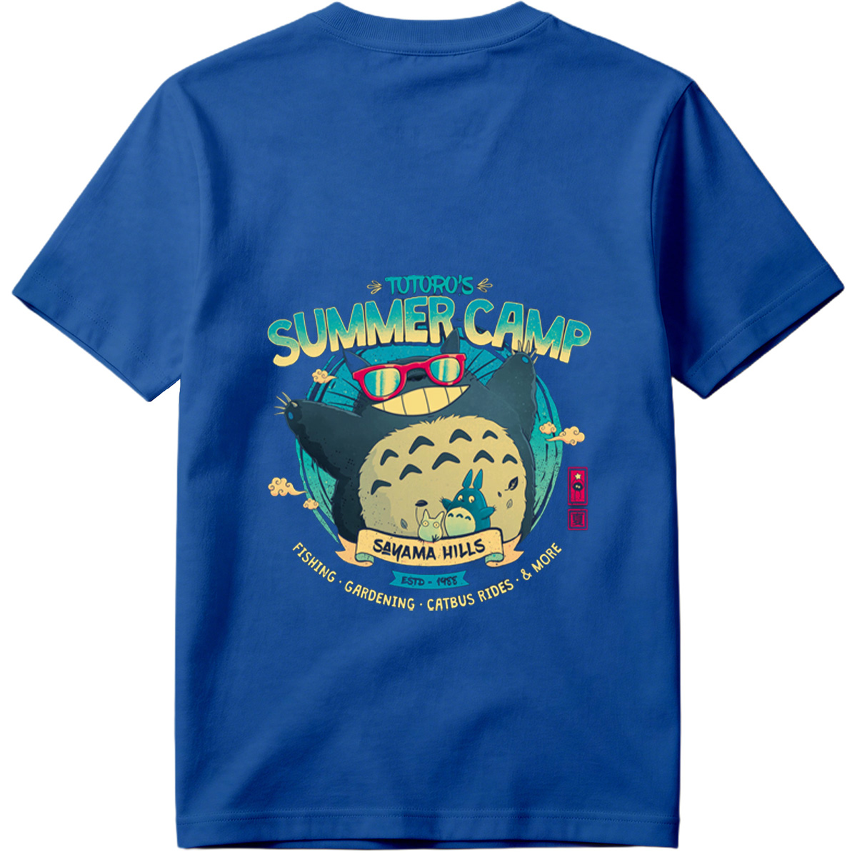 Totoro's Summer Camp: Totoro, Little Totoros, and Catbus in Sakama Hills - Tee