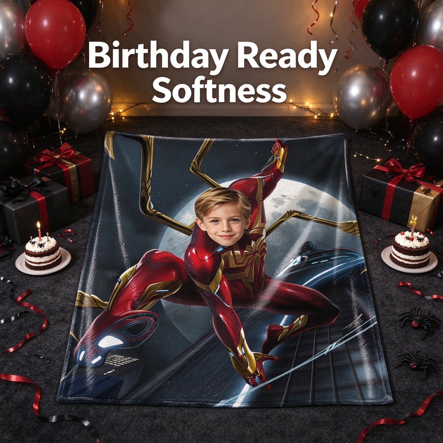 Custom Face Superhero Fleece Blanket Personalized Photo Throw Anti-Pilling Soft Plush Cover Ideal Personalized Gift