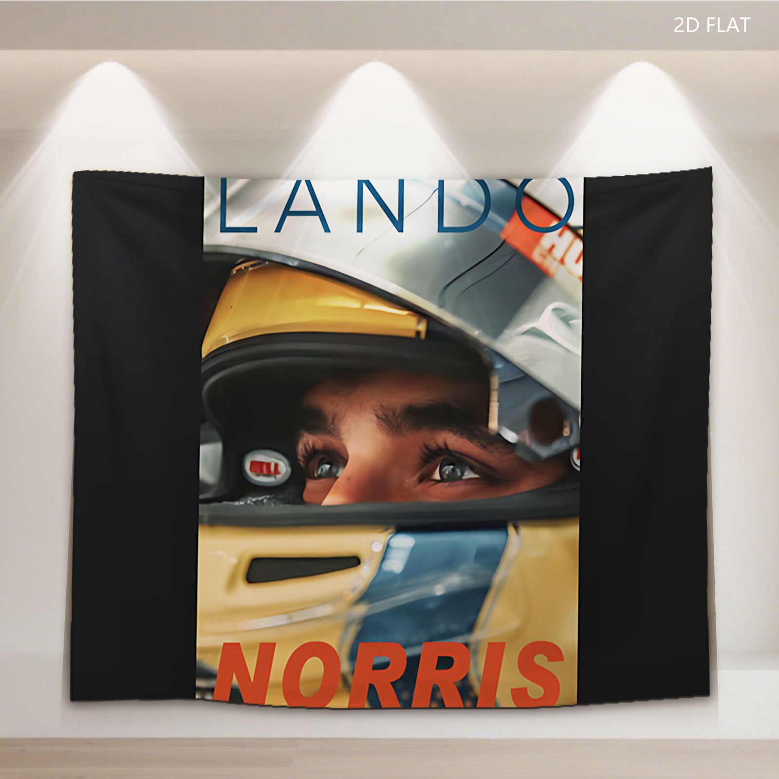 Lando Norris in Racing Helmet, Formula 1 Driver, McLaren Team - Tapestry
