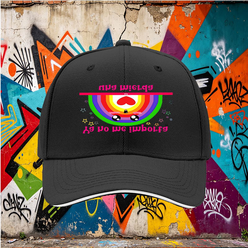 Unisex Classic Sandwich Hat with Rainbow Kawaii Design and 