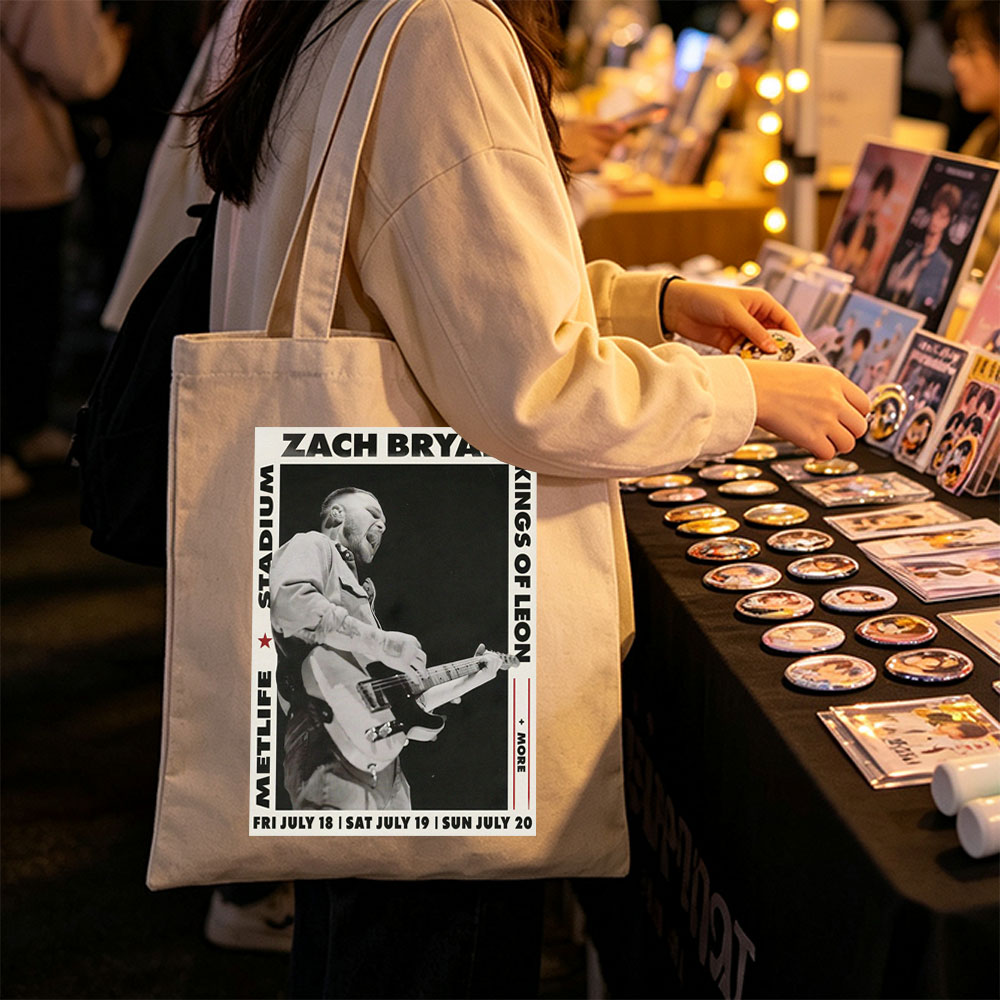 Zach Bryan Live Performance at MetLife Stadium with Kings of Leon and More - Canvas tote bags