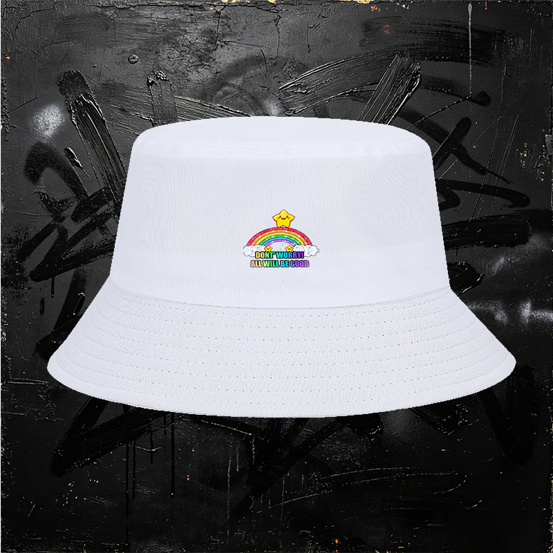 Unisex Bucket Hat with Rainbow Star Print 