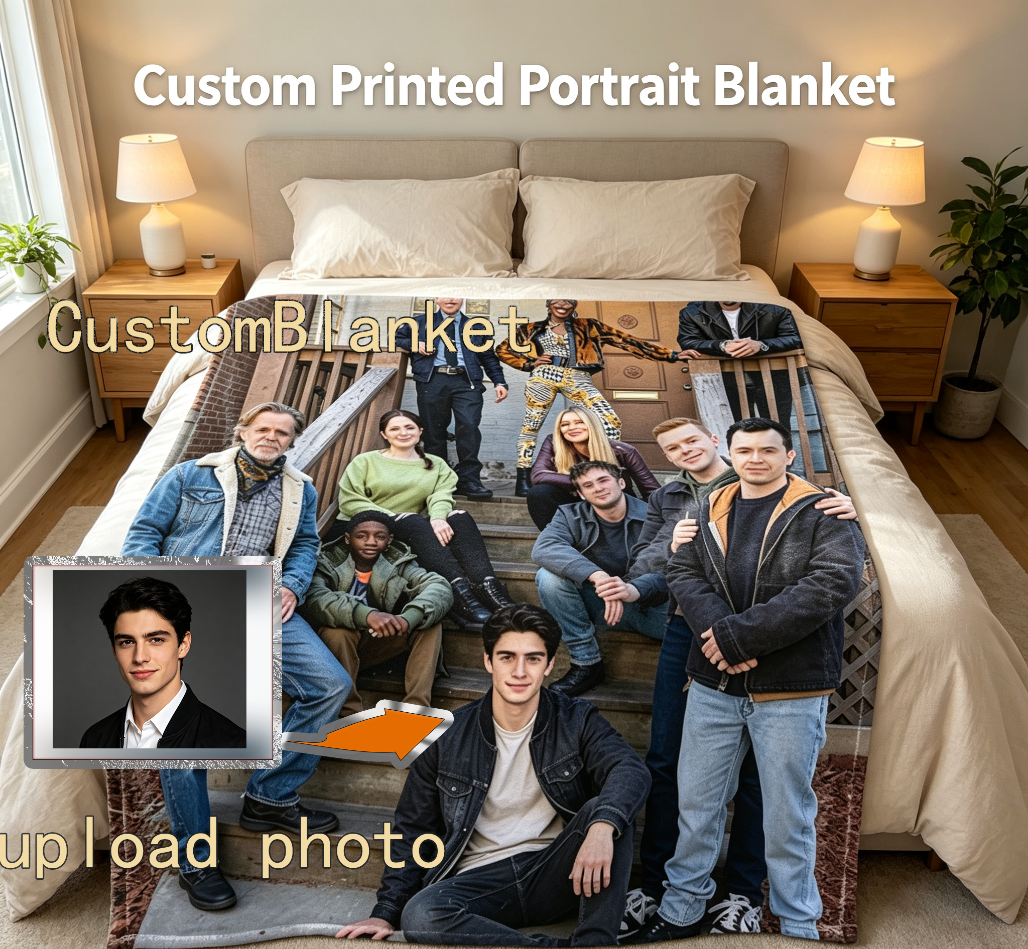 Custom Face Blanket Featuring The Cast of 