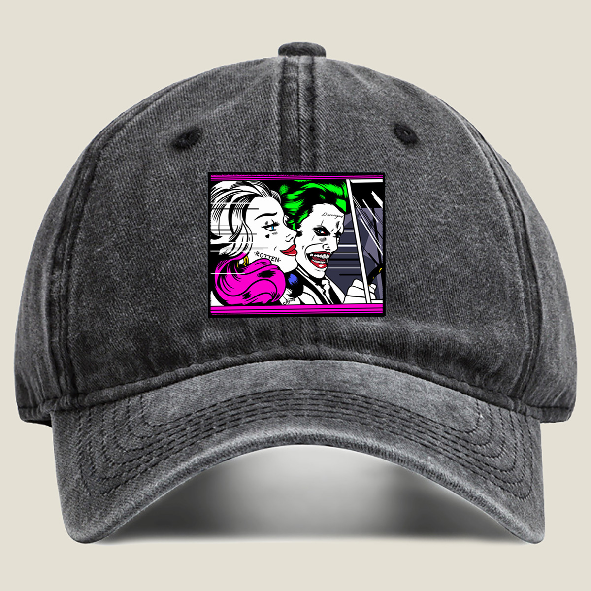 Batman: Harley Quinn and The Joker - Washed Denim - Baseball Cap