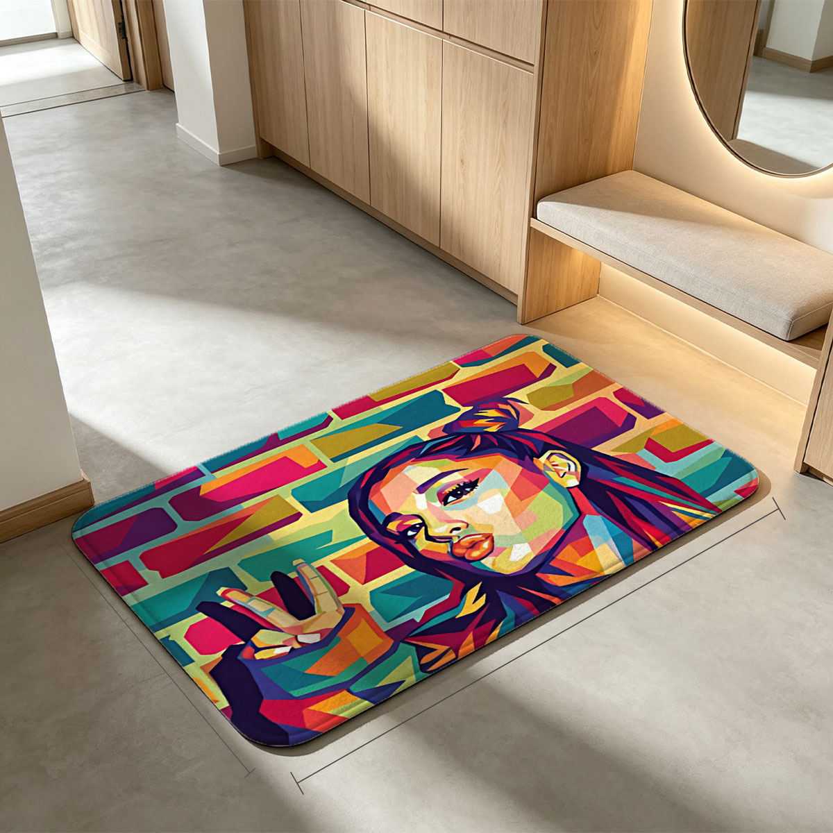 Ariana Grande Pop Art Portrait - Flannel floor mat