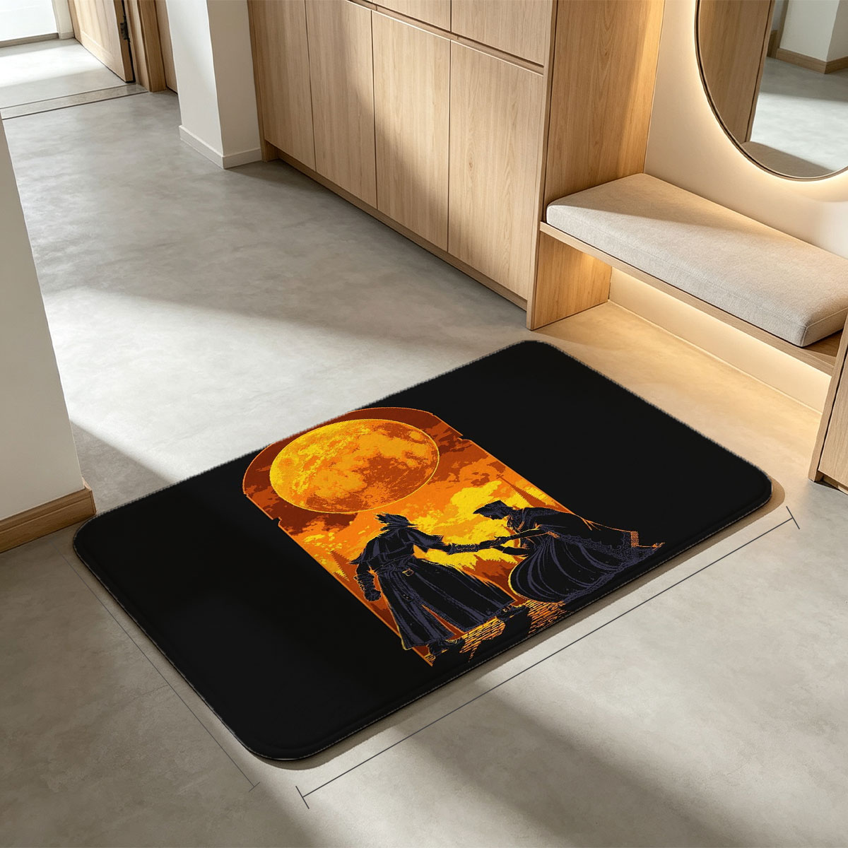 Bloodborne: The Hunter and the Lady Under the Crimson Moon - Flannel floor mat