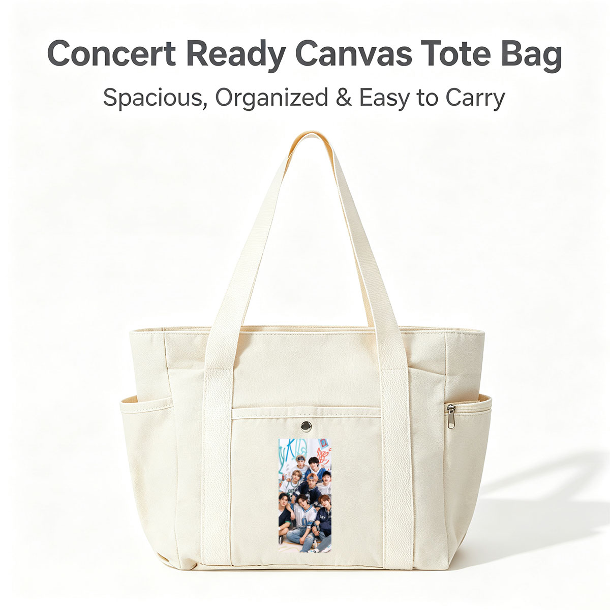 ENHYPEN Group Photo in Casual Sportswear Pose Together on Colorful Background - Multi-pocket bags