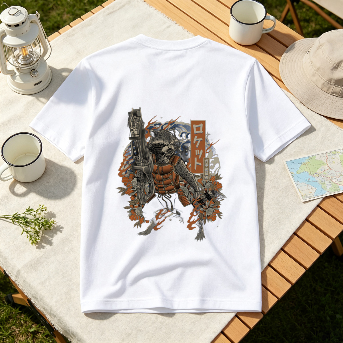Rocket Raccoon in Japanese Tattoo Style - Tee