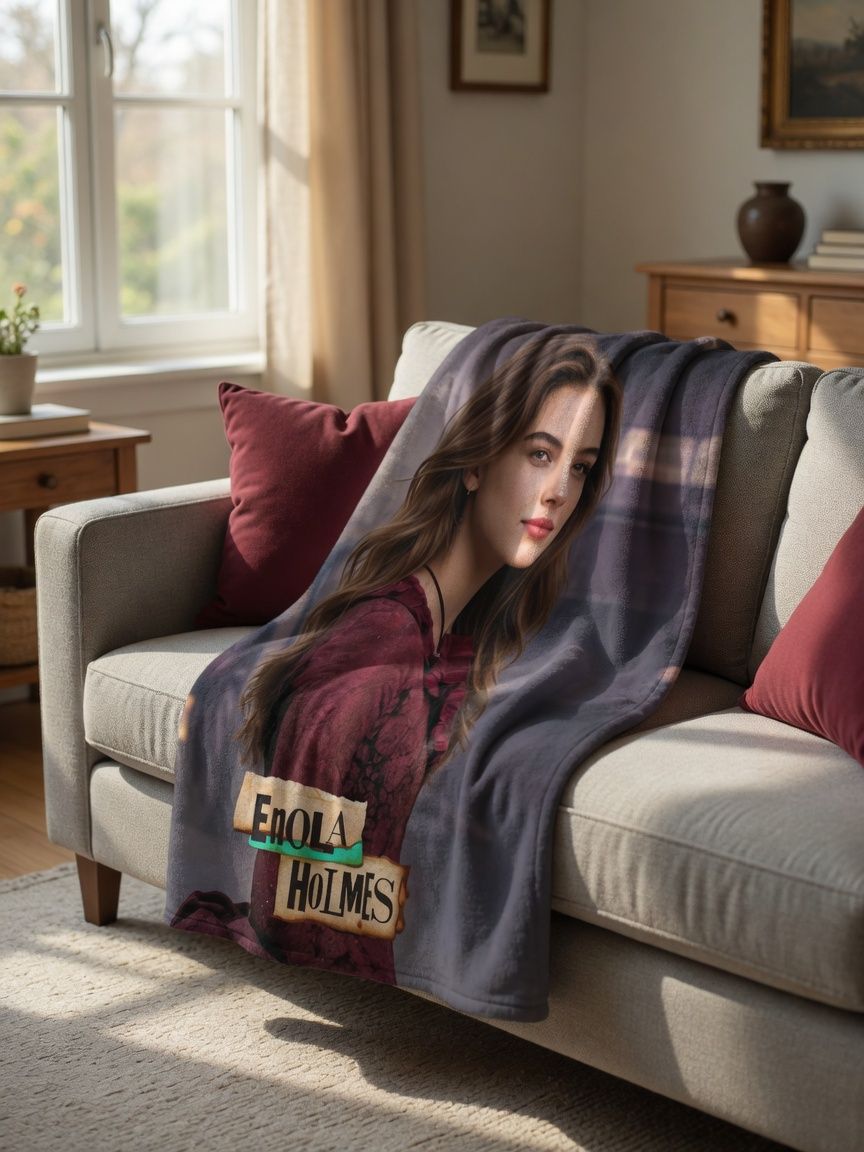 Custom Photo Face Flannel Blanket, Personalized Portrait Throw for Sofa Couch Bed, Ideal Personalized Gift for Her