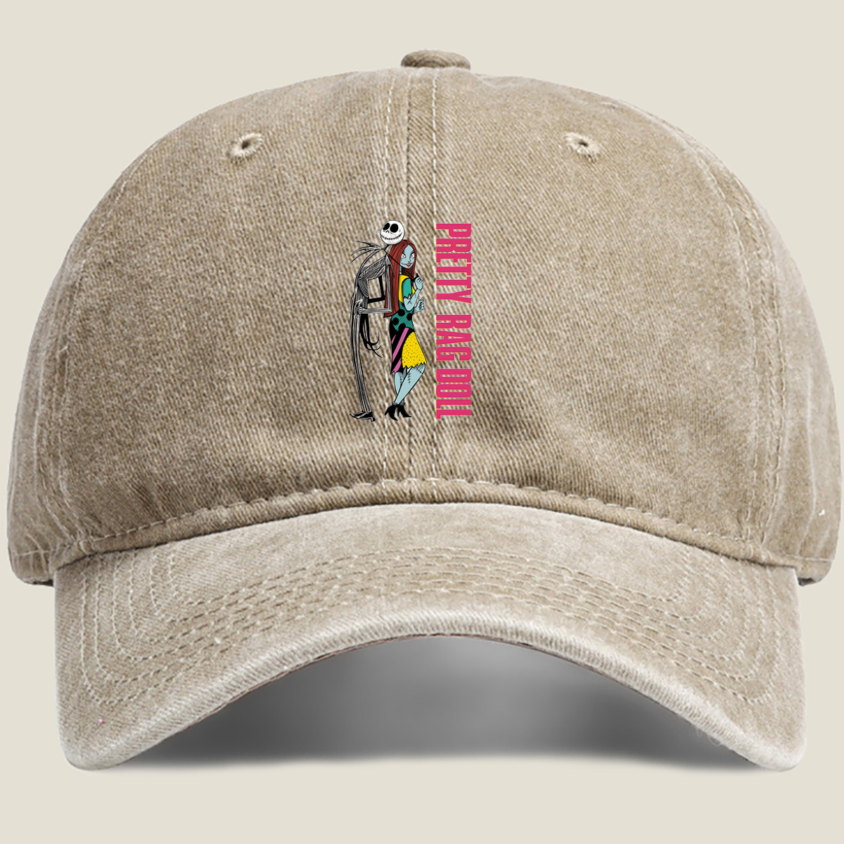 The Nightmare Before Christmas: Jack Skellington and Sally - Pretty Rag Doll - Washed Denim - Baseball Cap