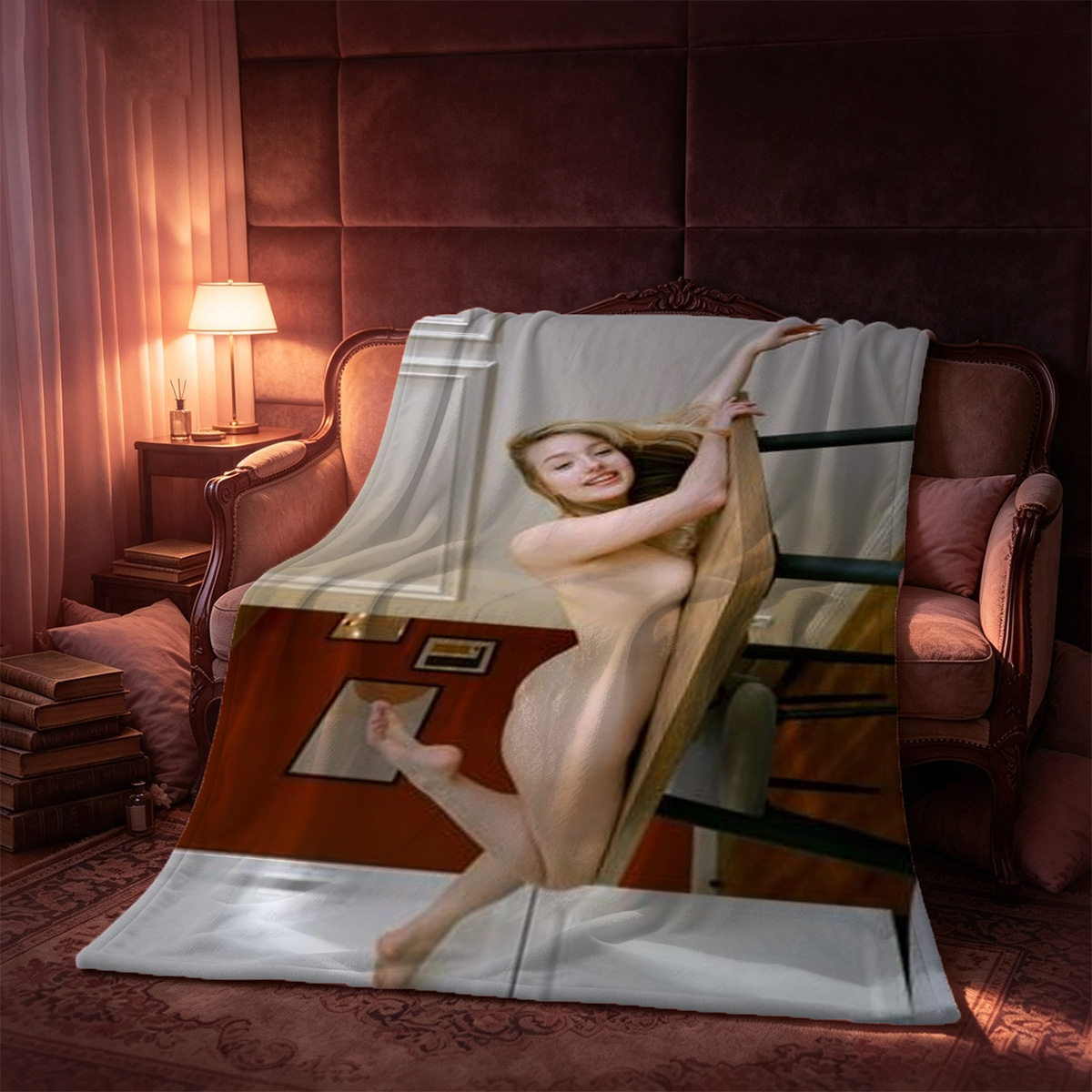 Azur Lane Taihou Bunny Girl Cosplay Nude on Deck - Blanket